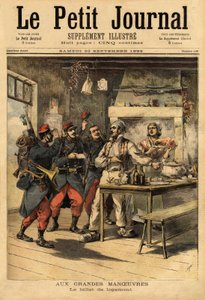 Indkvarteringsbilletten, stillet til rådighed af hæren til sine soldater i felten for at anmode om indkvartering fra civile. Indgravering i "" Le petit journal"" 23/09/1893. Selvas samling. af Unknown artist