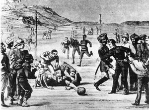Indiens hær spiller fodbold af Unknown artist