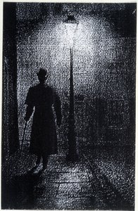 Atmosfæren i Londons gader om natten, slutningen af det 19. århundrede af Unknown artist