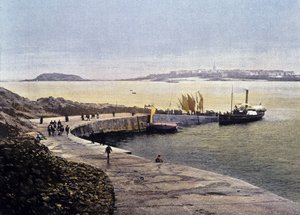 Saint-Malo-bugten fra Dinard - i “” Frankrig. Akvareller Rejseminder”, sd. 19. århundrede af Unknown artist