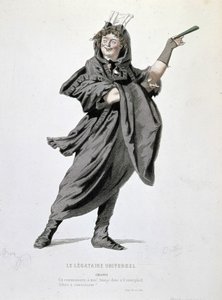 Crispins karakter i "Den universelle legatar" (1708) af Jean François Regnard (1655 - 1709). Indgravering af det 19. århundrede. af Unknown artist