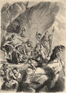 Falsknerne i Kabylien i 1857. (forfalskning). Stik i “Le Monde illustrious”” fra 1857. Privat samling. af Unknown artist