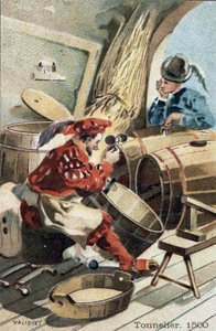 Bødkerhåndværket i 1500. af Unknown artist