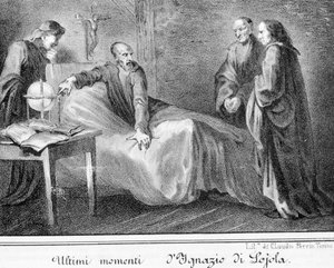 Sankt Ignatius af Loyolas død (1491 - 1556), grundlæggeren af Jesu Society. af Unknown artist