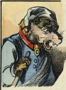 Hunden Medor. Illustration af fortællingen "Bon medor og Lille Chevrette". I “”Fortællinger fra hjemmet for de mindste””. Anonym gravering af det 19. århundrede. af Unknown artist
