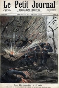 Dynamitten i Paris, eksplosion på politistationen rue des Bons Enfants forårsaget af anarkisten Emile Henrys angreb, 8. november af Unknown artist