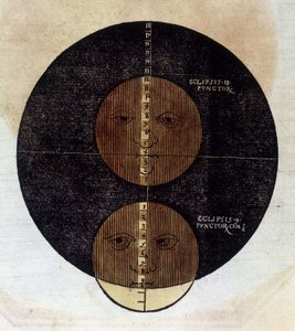 Månens formørkelse - i "Astronomicon Caesarum" ", behandlet fra det 16. århundrede. af Unknown artist