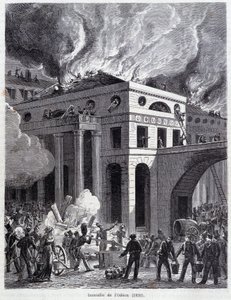 Odeons ild (1820) - gravering, slutningen af det 19. århundrede af Unknown artist