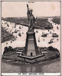 Den store Bartholdi-statue i New York, USA i "Verden illustrerer 168 visninger"" Udateret (slutningen af det 19. århundrede) af Unknown artist