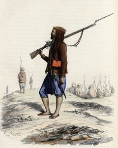 Emir Abd-el-Kaders infanteri, der gjorde modstand mod den franske hær under Algier-ekspeditionen i 1830. I "" L
