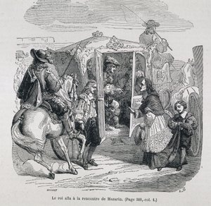 Kongen gik for at møde Mazarin af Unknown artist