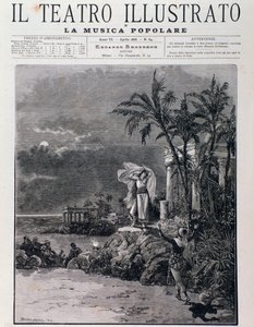 Den sidste scene af Perlefiskerne, akt I, opera af Georges Bizet af Unknown artist