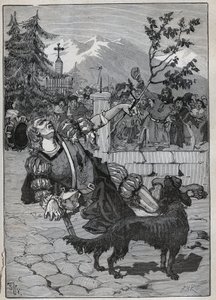 Fribourgs lindetræ: en soldat fra Helvetic Confederation kom til Fribourg for at meddele Schweiz