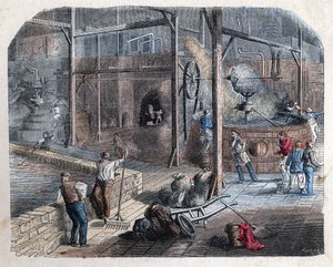 Fremstilling af øl. 1800-tals illustration. Bianchetti samling. af Unknown artist