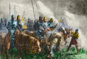 Morgenen for slaget ved Agincourt - 100 års krig: Slaget ved Azincourt (Pas-de-Calais) den 25. oktober 1415 - Før slaget ved Azincourt - af Unknown artist