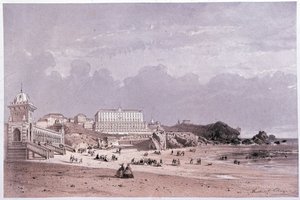 De nye bade i cote des fools og kasinoet i Biarritz, sd. 19. århundrede af Unknown artist