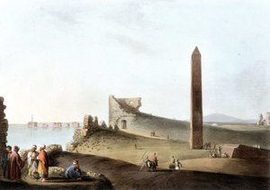 Obeliskerne i Alexandria, kaldet Cleopatras nåle - i "" Views in Egypt"" af Unknown artist