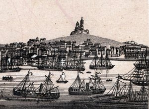 Den gamle havn i Marseille i "Verden illustrerer 168 udsigter"" Udateret (slutningen af det 19. århundrede) af Unknown artist