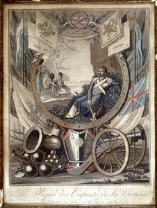 Resten af sejrens børn: allegori om soldaterne fra Napoleonskrigen. n.d. 1800-tallet. af Unknown artist