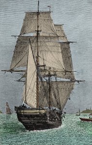 Skibet "Beagle" (ekspedition, hvor Darwin deltog som naturforsker af Unknown artist