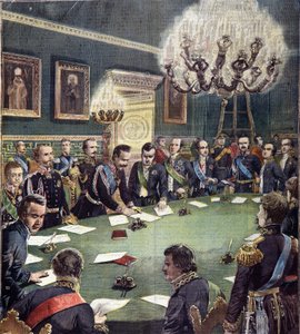 Underskriften af Charles Albert (Charles Albert), konge af Sardinien, af grundstatutten for monarkiet i Savoyen den 07/02/1848, som blev vedtaget den 4. marts 1848, kendt som Albertine-statutten eller Statuto Albertino. af Unknown artist