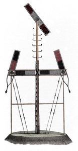 Telegrafen af Claude Chappe (1763-1805), fransk ingeniør - Indgravering af det 19. århundrede af Unknown artist