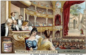 Teatret i det 19. århundrede - Liébig reklameklistermærke af Unknown artist