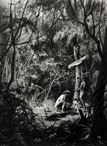 Udforskeren Henri Mouhots grav i Indokina. af Unknown artist