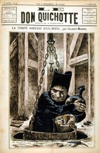 Sandheden kommer ud af en brønd - i Le Don Quixote du 27/10/1882 af Unknown artist