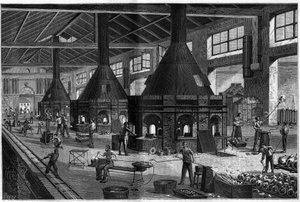 Hele glasvarer fra MM Appert-brødrene, der viser arbejdet med den nye proces med at blæse glas med luftkompresser. af Unknown artist