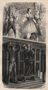 Teatertricks - metamorfose - gravering af 1875 af Unknown artist