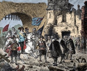 Tredive år gammel: General Bernard af Sachsen Weimar (Sachsen-Weimar) (1604-1639) mellem sejrherre i Breisach (Tyskland) - Bernhard af Weimar indtog Breisach - af Unknown artist