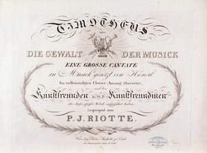 Titelside på musikalsk partitur af Timotheus af GF Handel (1812) af Unknown artist