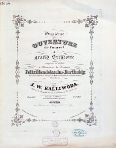 Titelside med partitur til ouverture nr. 11 af Kalliwoda af Unknown artist