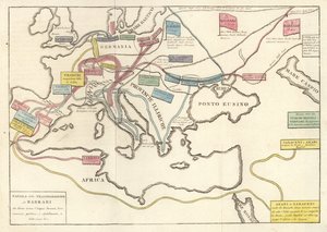 Transmigrationer af de barbariske stammer, der invaderede Romerriget af Unknown artist