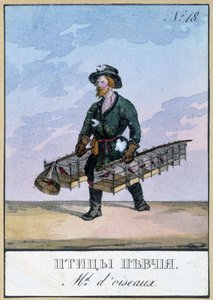 Rejsende fuglehandler - Indgravering af det 19. århundrede af Unknown artist
