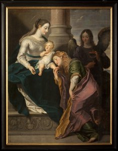 Triptykon. Maleri. Signeret L. Segers (?). Escutheon med teksten Omnia enpitras (?). 1627. af Unknown artist