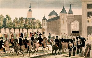 Triumferende indtog af Napoleons tropper i Madrid, 4. december 1808 af Unknown artist