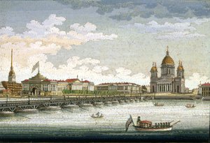 Udsigt fra floden Neva over Sankt Isaks Plads og Sankt Isaks Bro, af Yegor Yakovlevich Vekler (1800-61) af Unknown Artist
