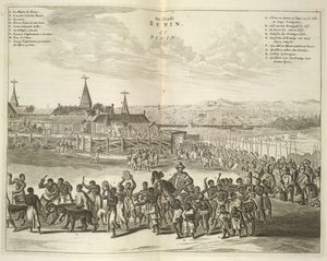 Udsigt over Benin. Procession af indfødte af Unknown artist
