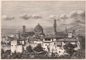 Udsigt over Firenze i det XIX århundrede af Unknown