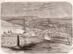 Udsigt over Livorno (Livorno - Toscana - Toscana) - Toscana - gravering 1860 af Unknown artist
