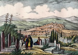 Udsigt over Medeah, det gamle romerske fæstning i Algeriet. I "" Storia d