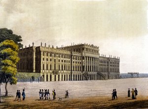 Udsigt over Schönbrunn Slot, tidligere residens for den østrigske kejserfamilie, Wien, Østrig, gravering omkring 1830 af Unknown artist