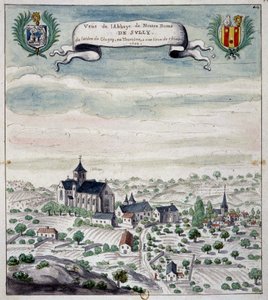 Udsigt over Sully Abbey, Touraine af Unknown artist