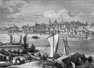 Udsigt over Warszawa by i Polen i 1812. af Unknown artist