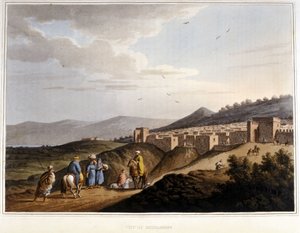 Udsigt over byen Betlehem på Vestbredden. Befæstninger. 19. århundrede. af Unknown artist