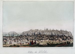 Udsigt over byen Fabolsk, Sibirien. I ""Det gamle og moderne kostume"" af Unknown artist