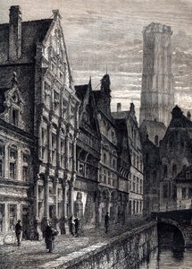 Udsigt over byen Mechelen i Belgien - Udsigt over byen Mechelen i Belgien - ca. 1867 af Unknown artist