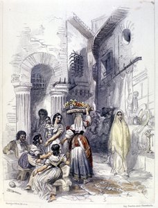 Udsigt over ghettoen i Rom i 1830. af Unknown artist